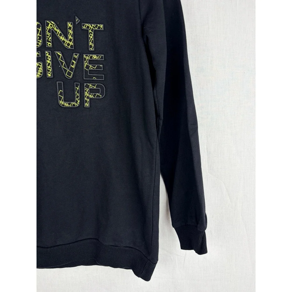 LC Waikiki Boys 11Y Black‎ Dont Give Up Graphic Hoodie Neon Yellow  Pullover
